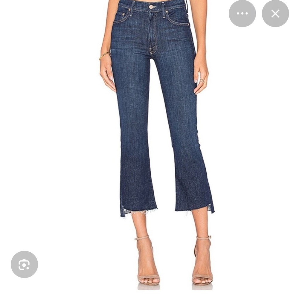 Mother insider crop step fray jeans